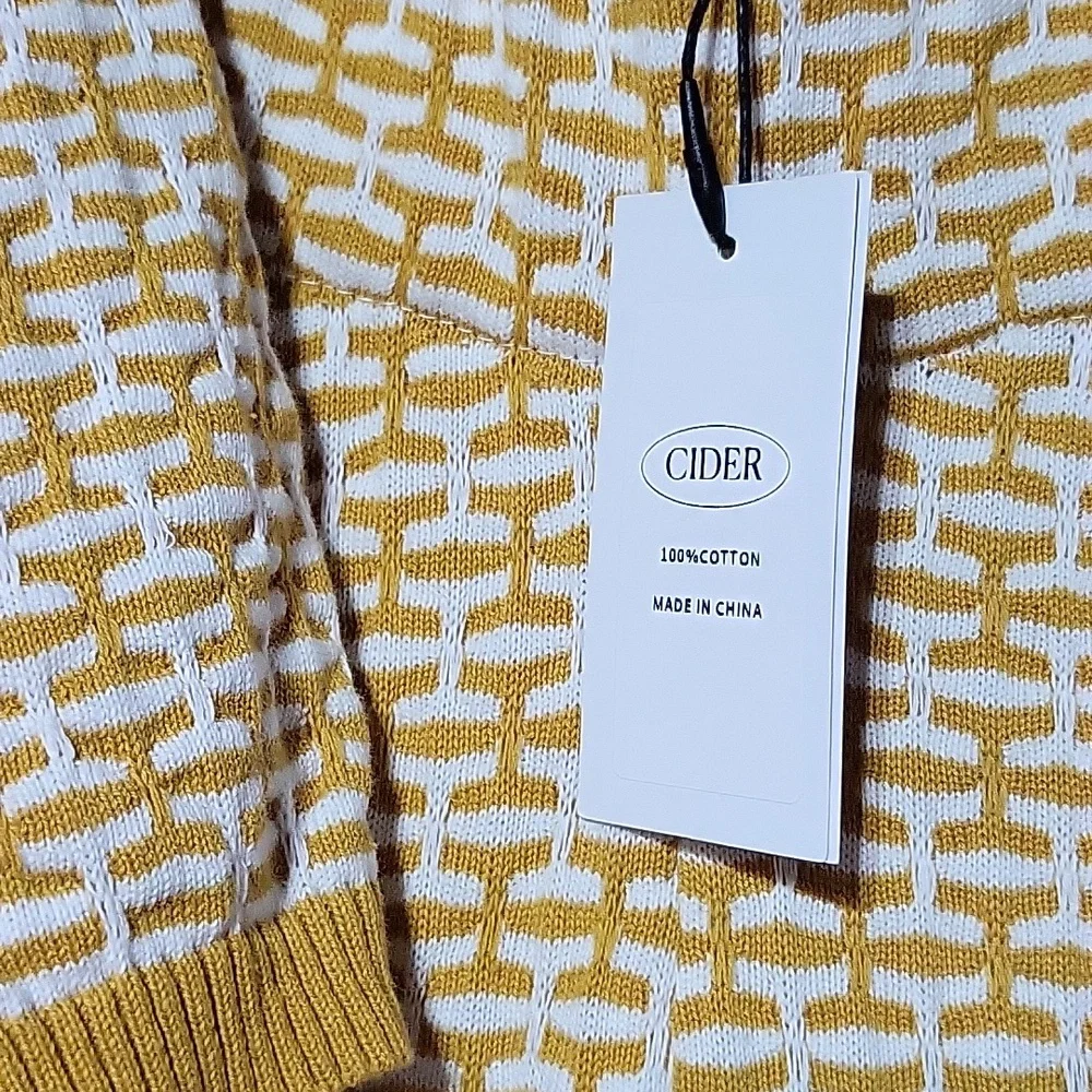 NWT Cider Yellow & White Knit Pantsuit Set - Picture 5 of 5